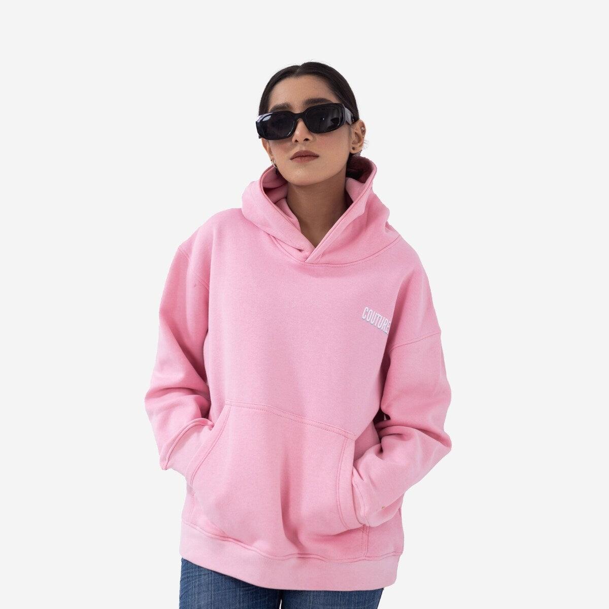 TEDDY BEAR OVERSIZED HOODIE - LIGHT PINK
