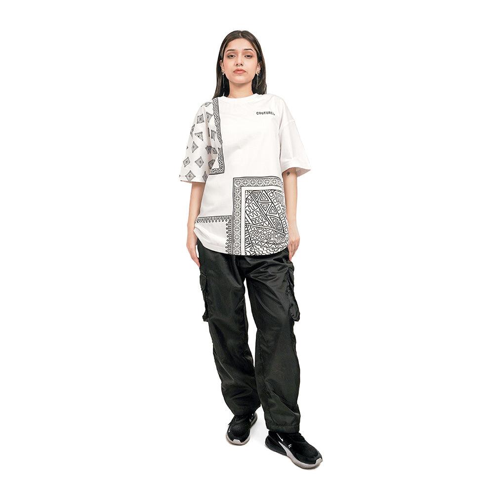 SPATIAL DAZZLE OVERSIZED T-SHIRT - WHITE