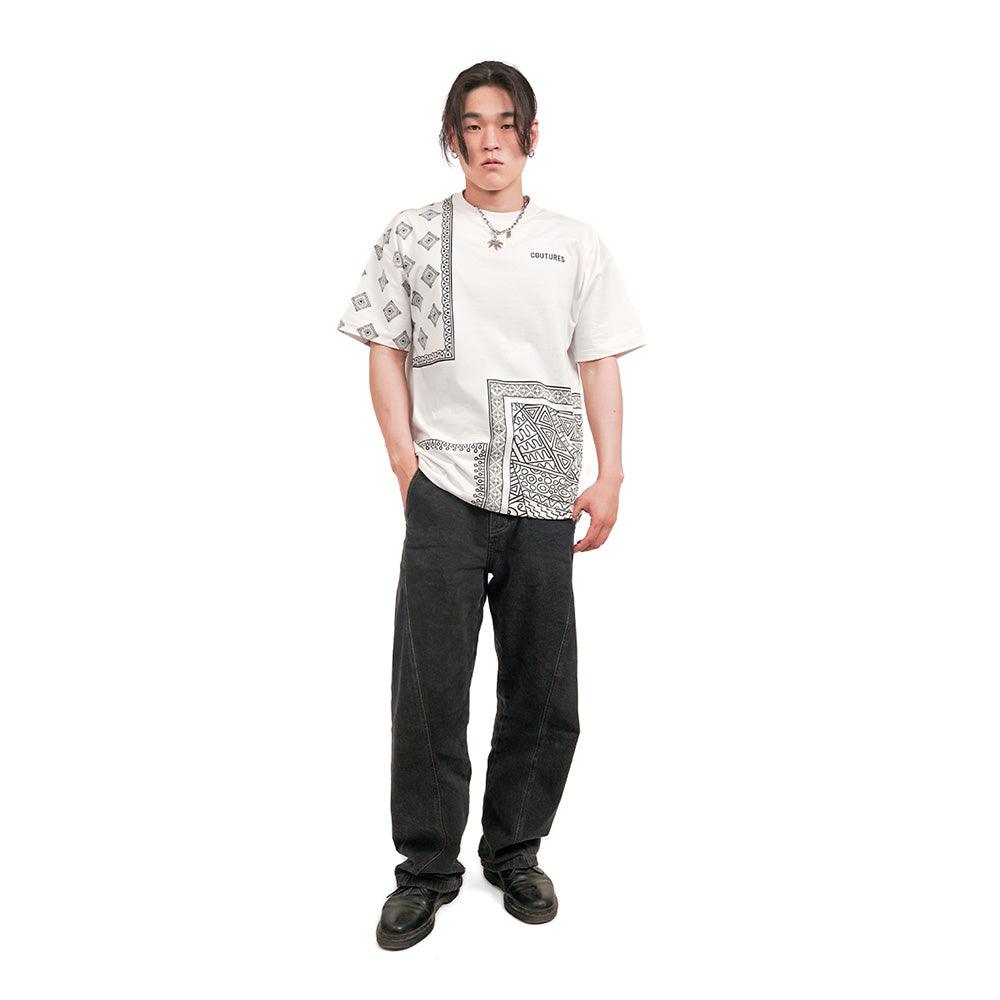 SPATIAL DAZZLE OVERSIZED T-SHIRT - WHITE