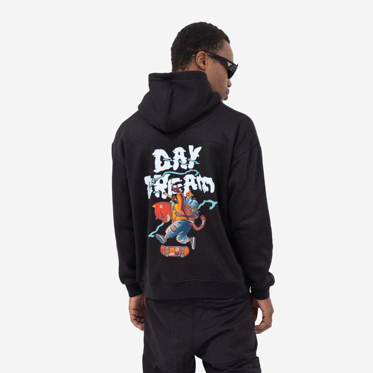 SKATER'S OVERSIZED HOODIE - DARK BLACK