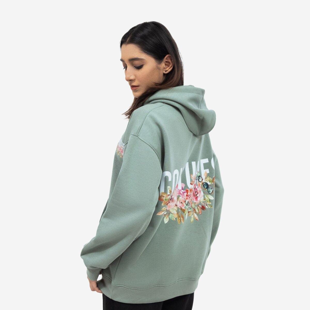 BLOSSOM OVERSIZED HOODIE - OLIVE GREEN