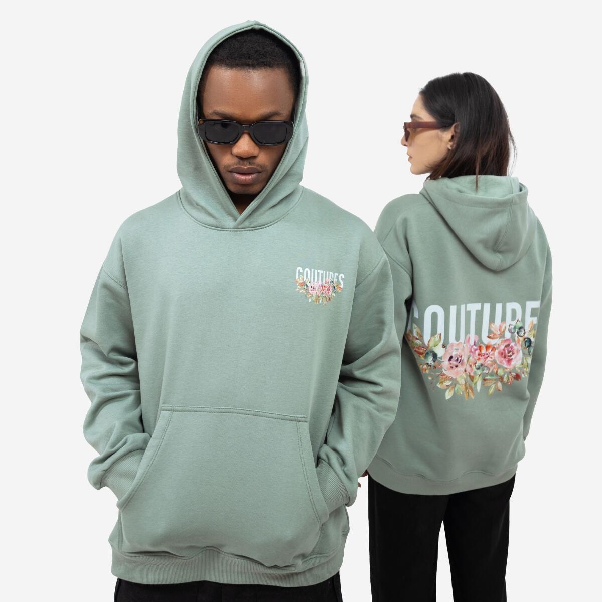 BLOSSOM OVERSIZED HOODIE - OLIVE GREEN