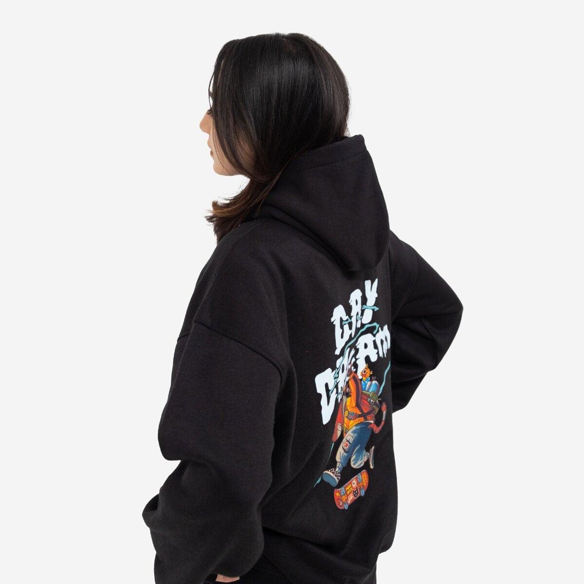 SKATER'S OVERSIZED HOODIE - DARK BLACK