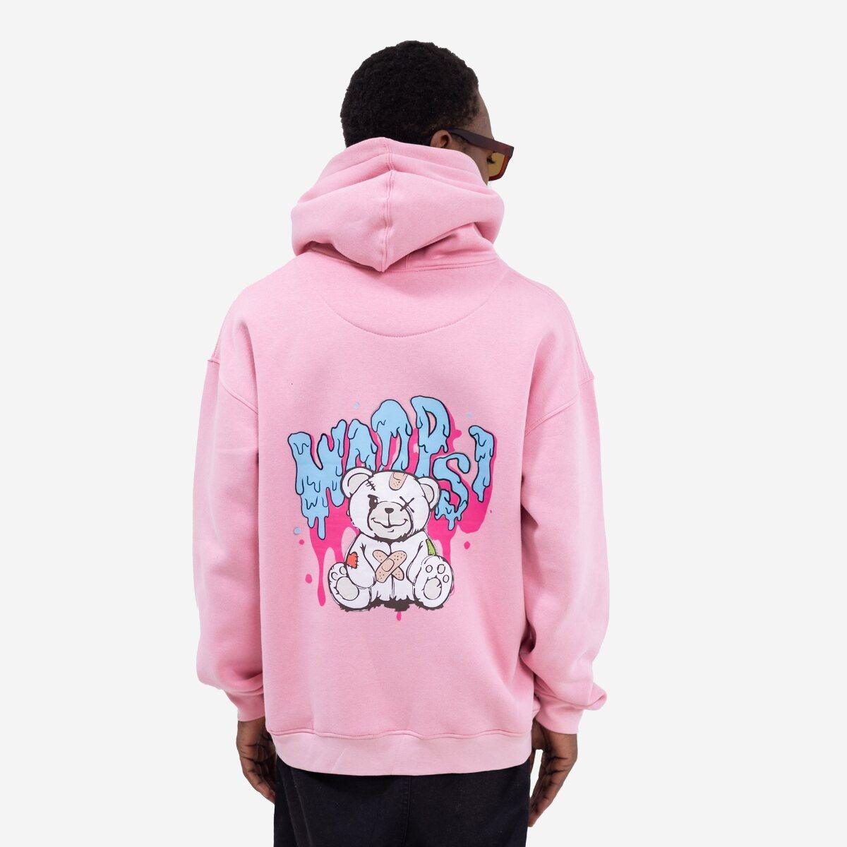 TEDDY BEAR OVERSIZED HOODIE - LIGHT PINK