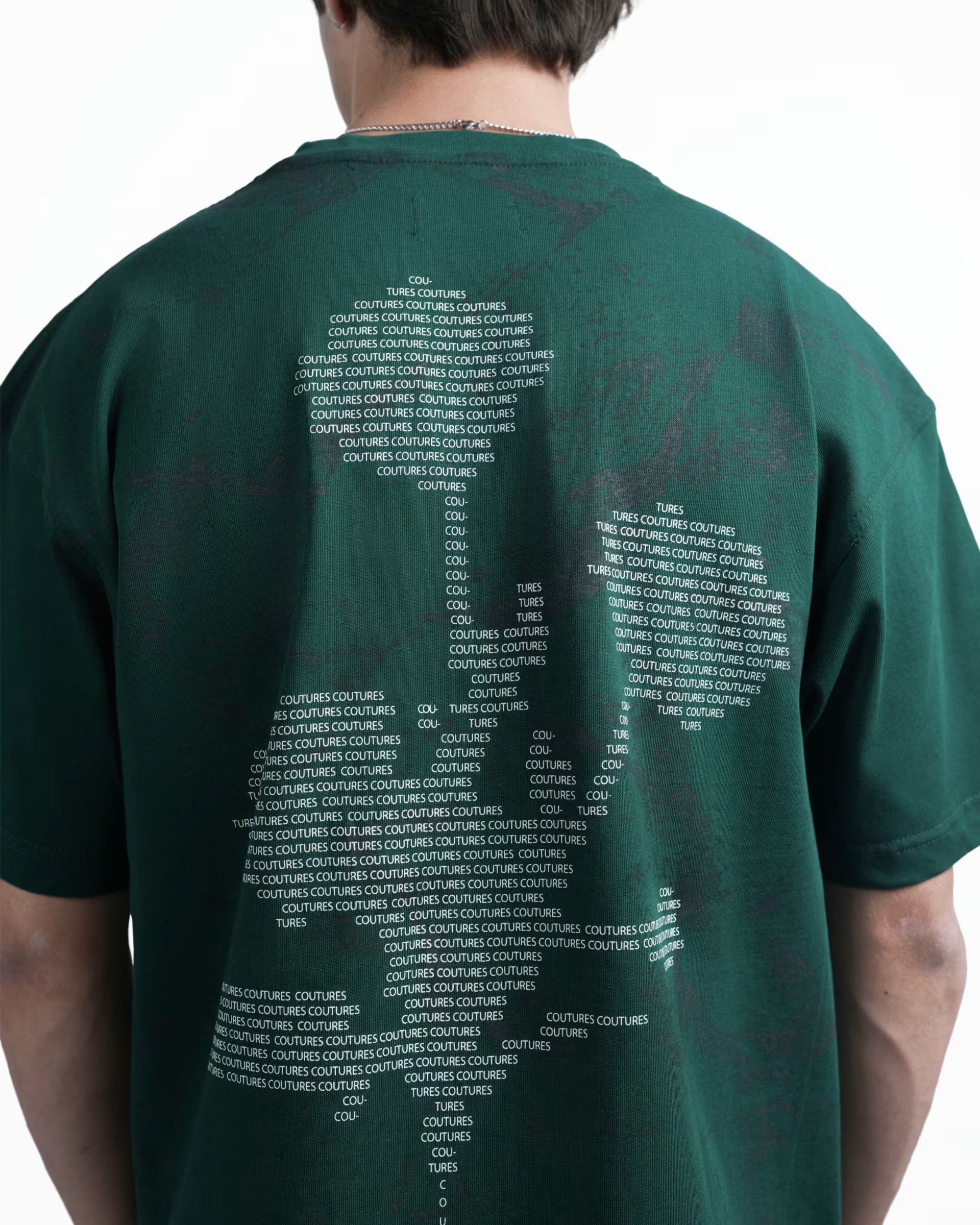 SCRIPTED BLOOM  OVERZIED T-SHIRT - GREEN