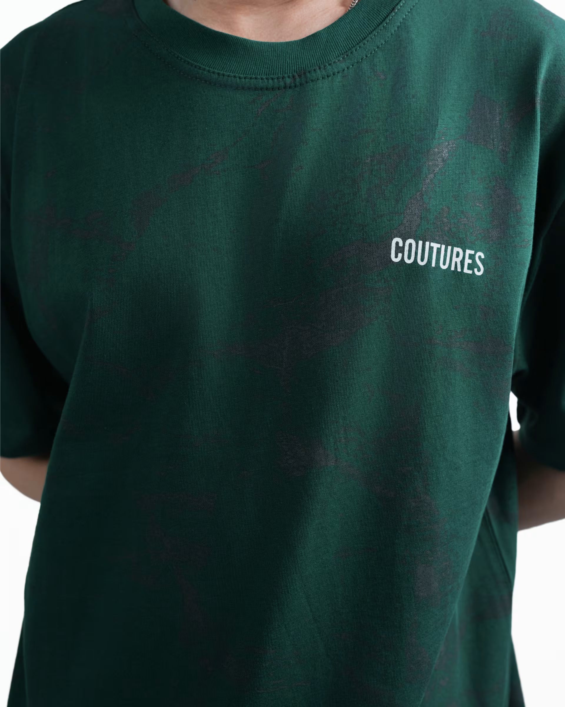 SCRIPTED BLOOM  OVERZIED T-SHIRT - GREEN