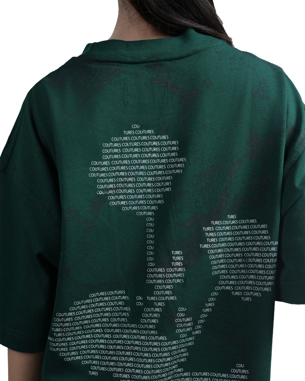 SCRIPTED BLOOM  OVERZIED T-SHIRT - GREEN