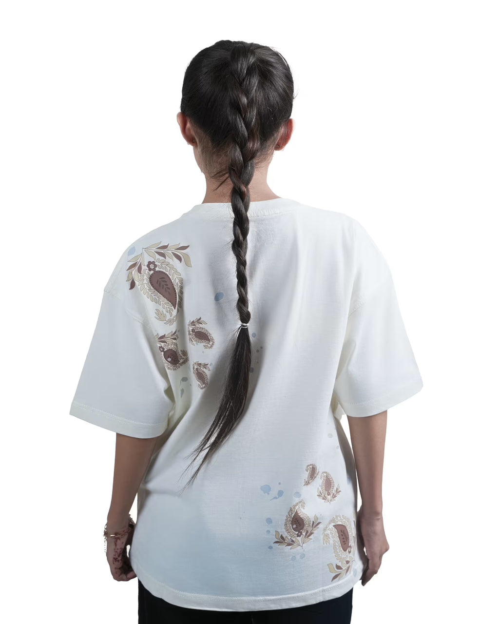 SCATTERED ROOTS  OVERZIED T-SHIRT - CREAM