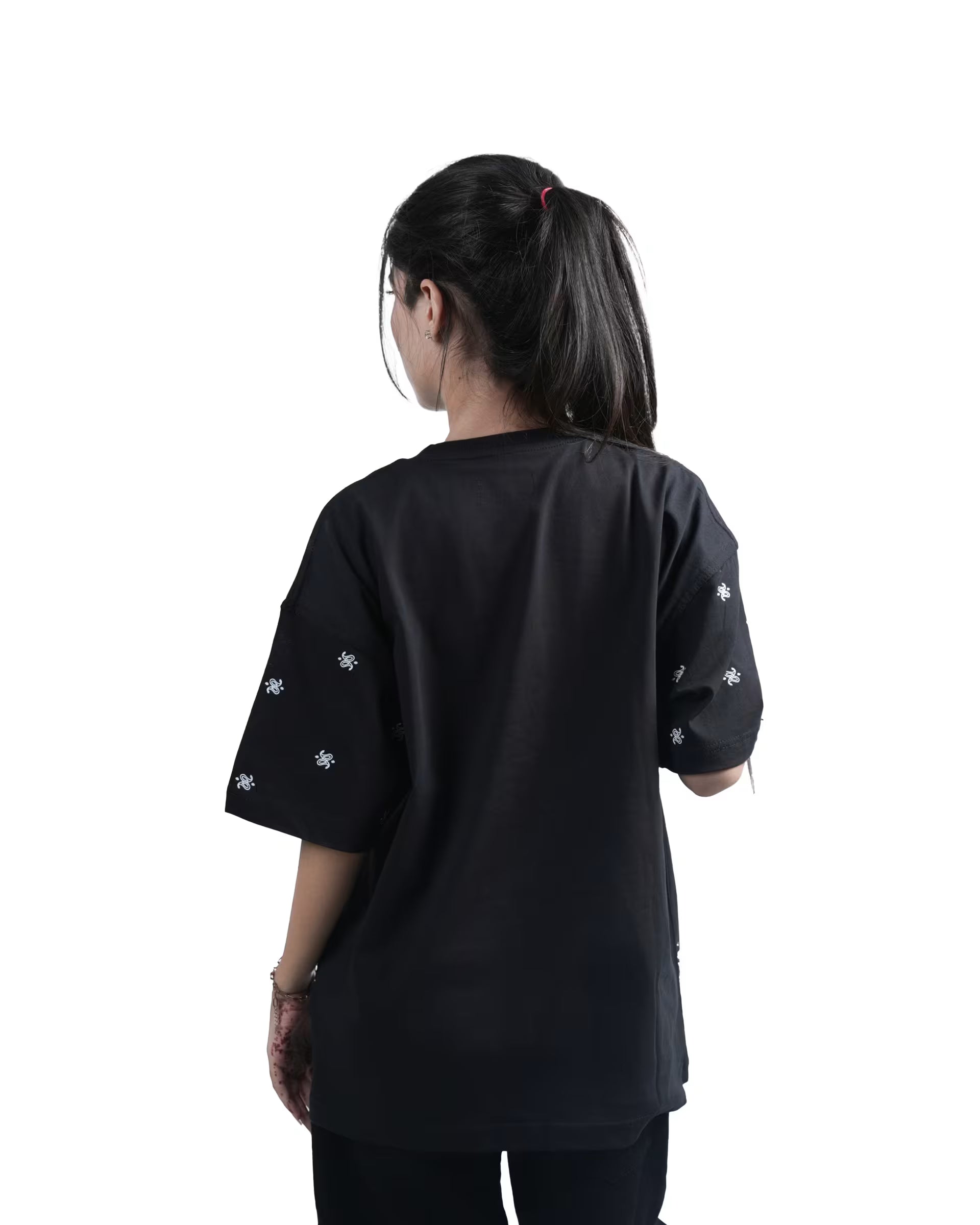 ROOTED NIGHTS OVERSIZED T-SHIRT - BLACK