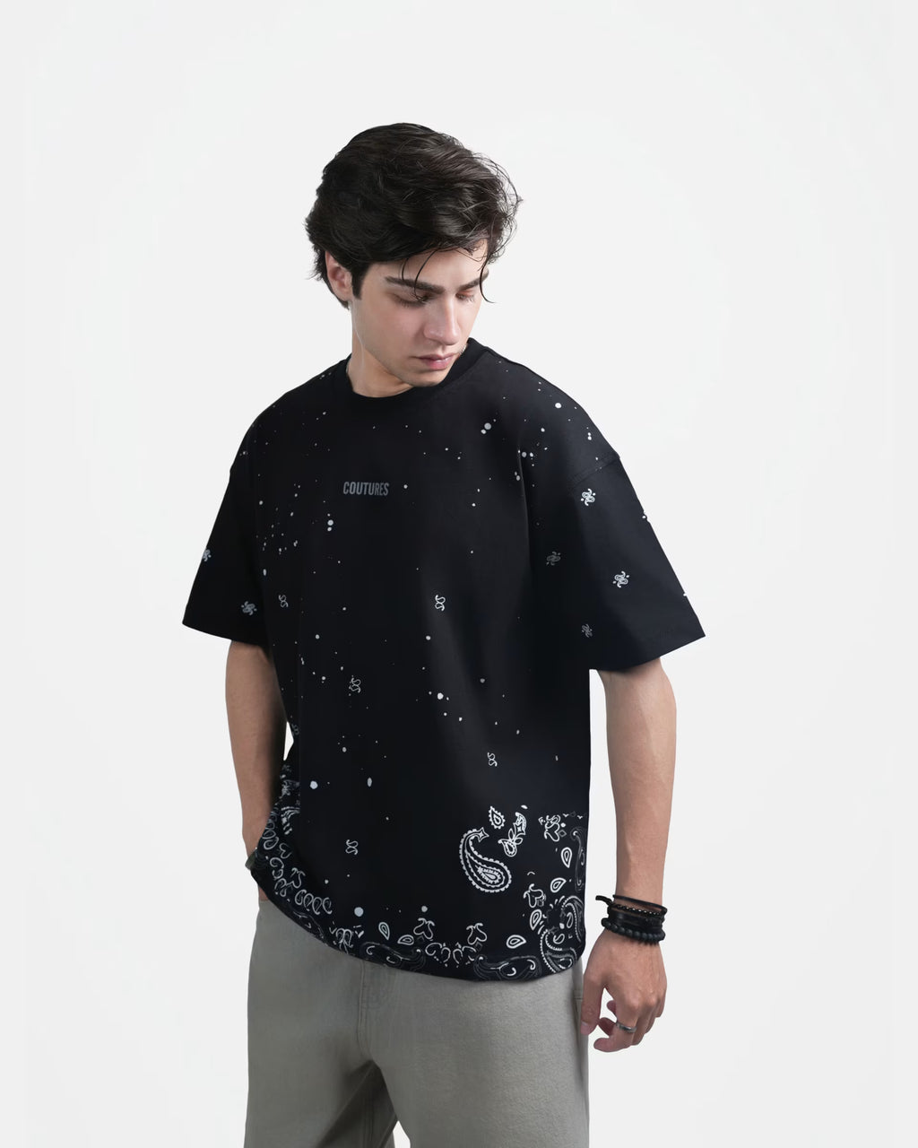 ROOTED NIGHTS OVERSIZED T-SHIRT - BLACK