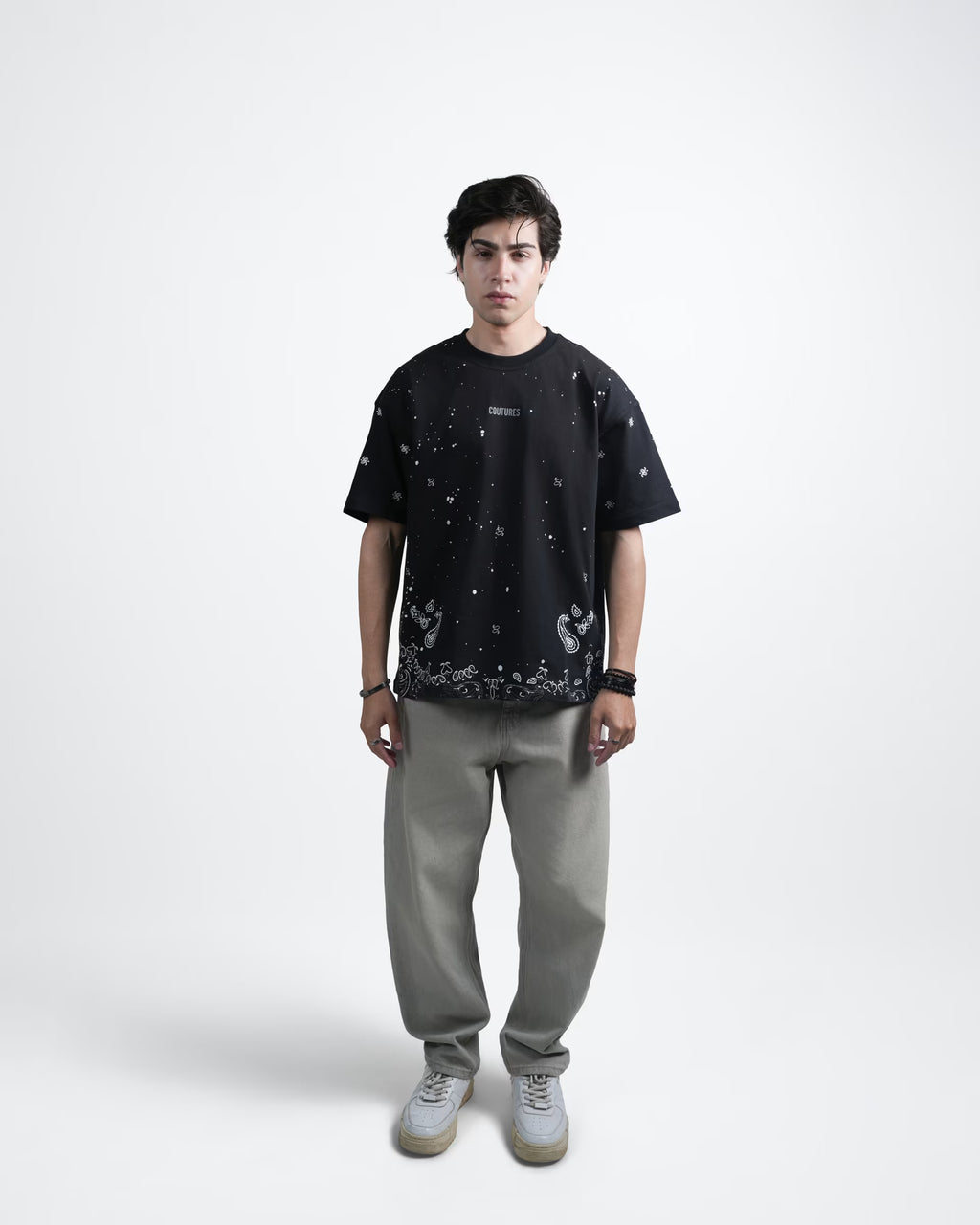 ROOTED NIGHTS OVERSIZED T-SHIRT - BLACK