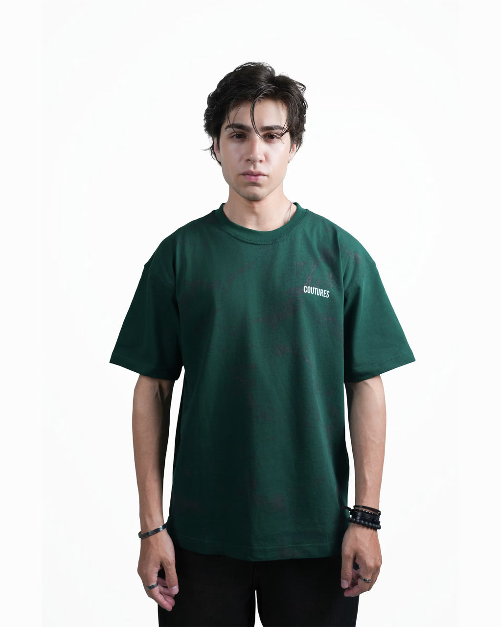 SCRIPTED BLOOM  OVERZIED T-SHIRT - GREEN