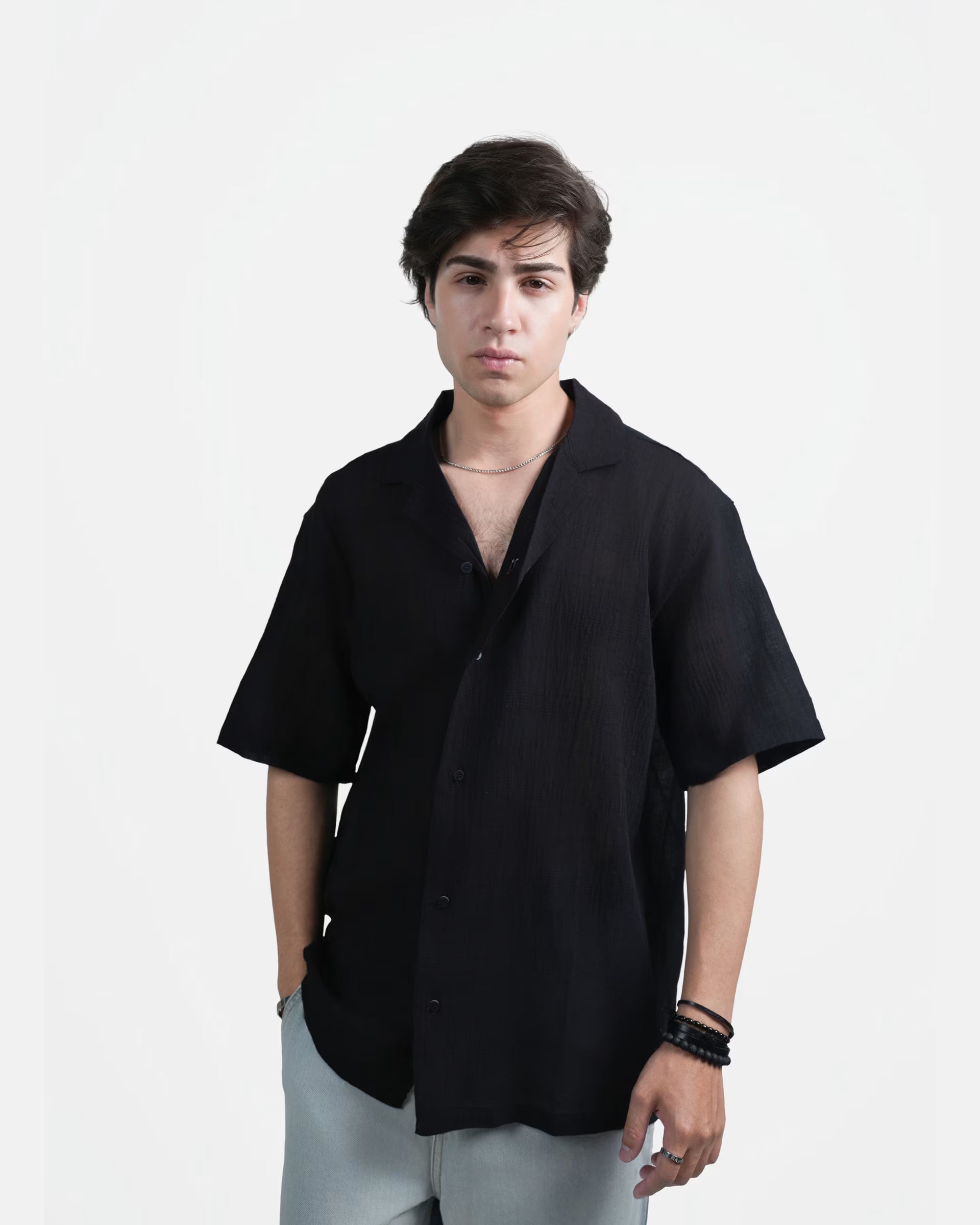 HIGH SUMMER HALFSLEEVES SHIRT - BLACK