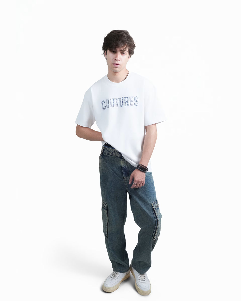 PURE IDENTITY OVERSIZED T-SHIRT - WHITE