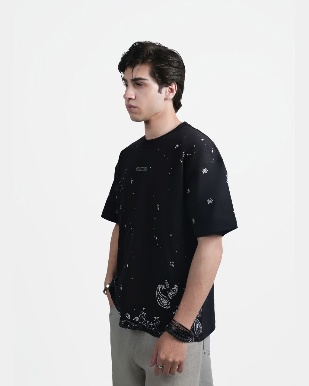 ROOTED NIGHTS OVERSIZED T-SHIRT - BLACK
