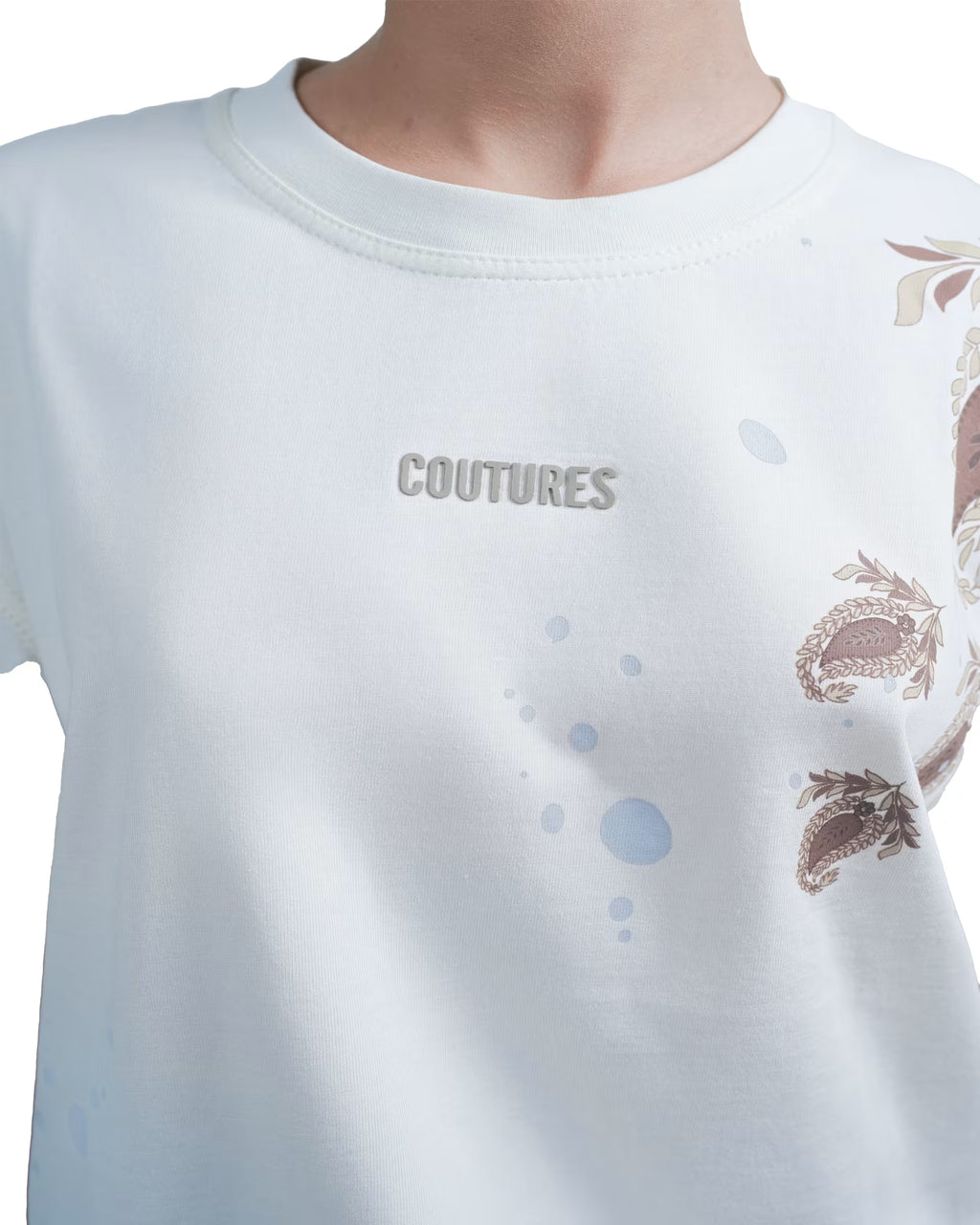 SCATTERED ROOTS  OVERZIED T-SHIRT - CREAM
