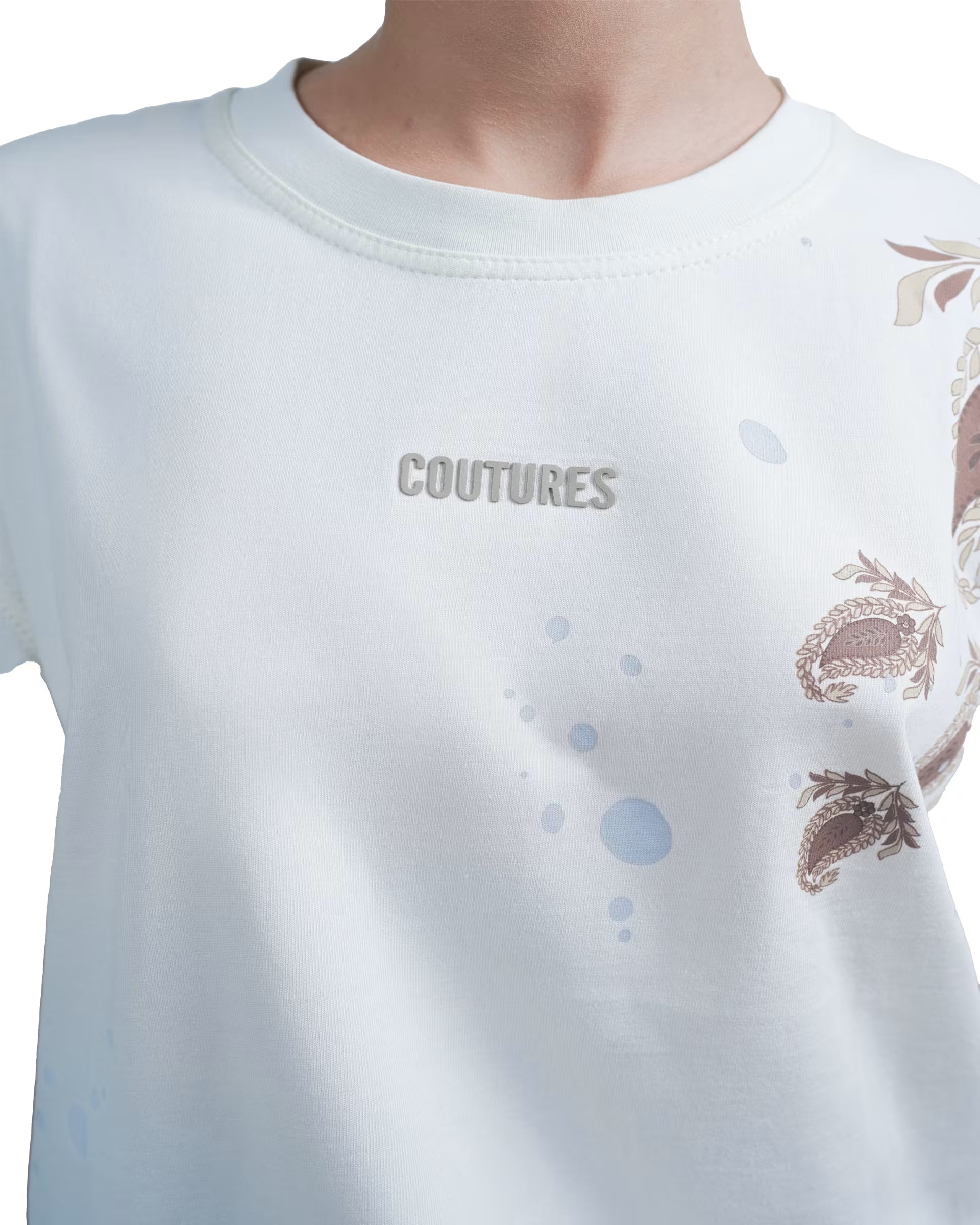 SCATTERED ROOTS  OVERZIED T-SHIRT - CREAM