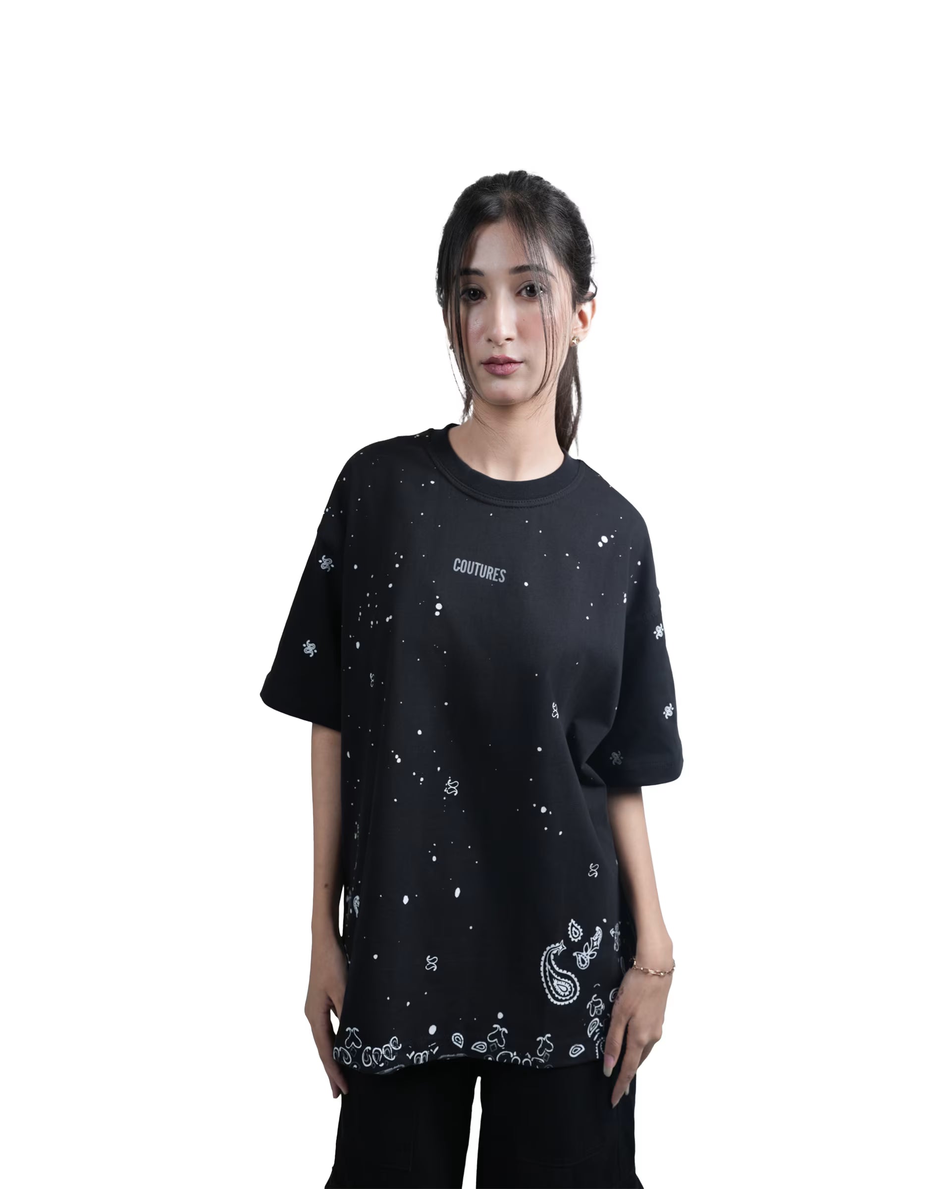 ROOTED NIGHTS OVERSIZED T-SHIRT - BLACK